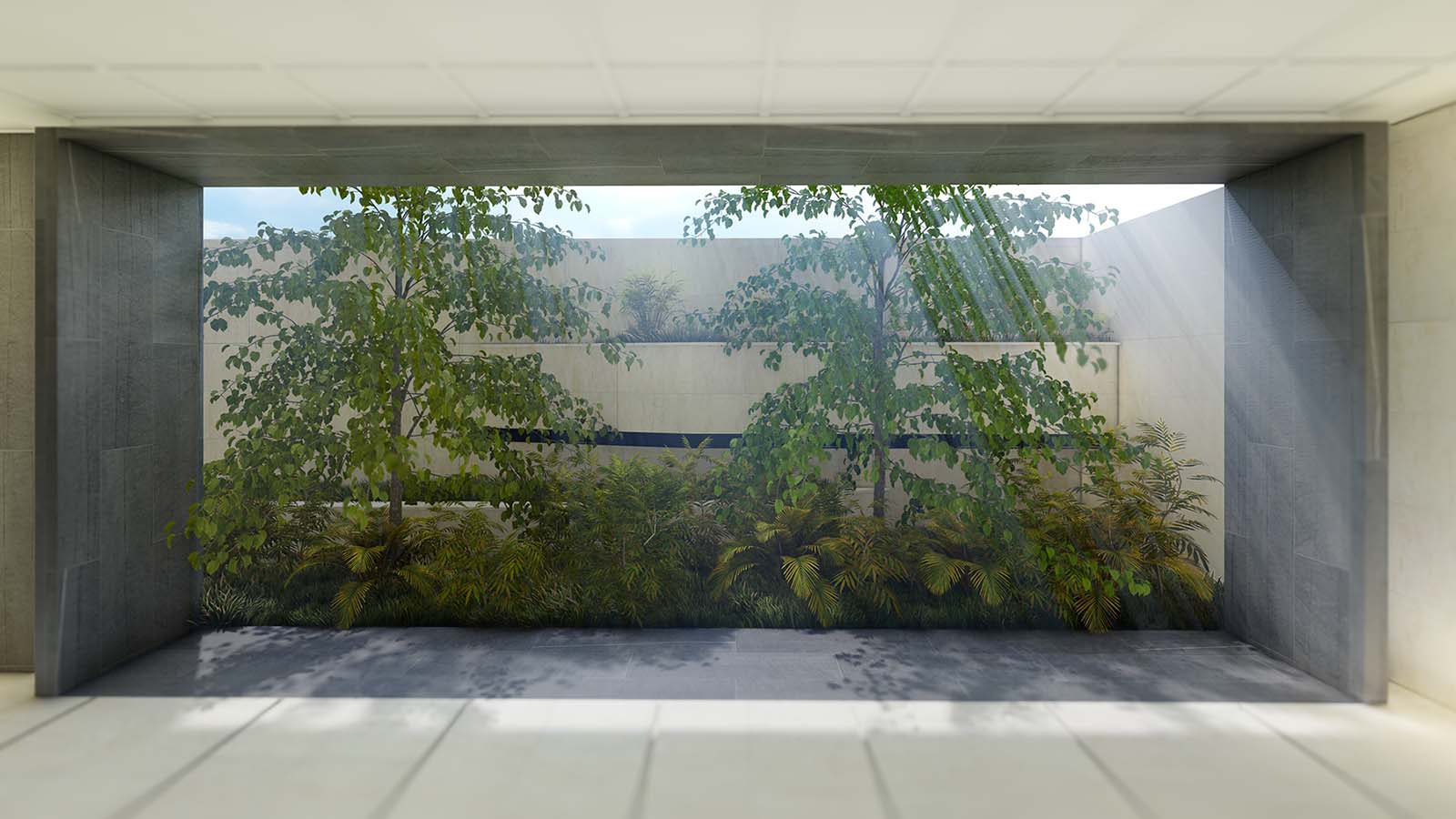 a render of the yard , designed for an apartment in 130st.