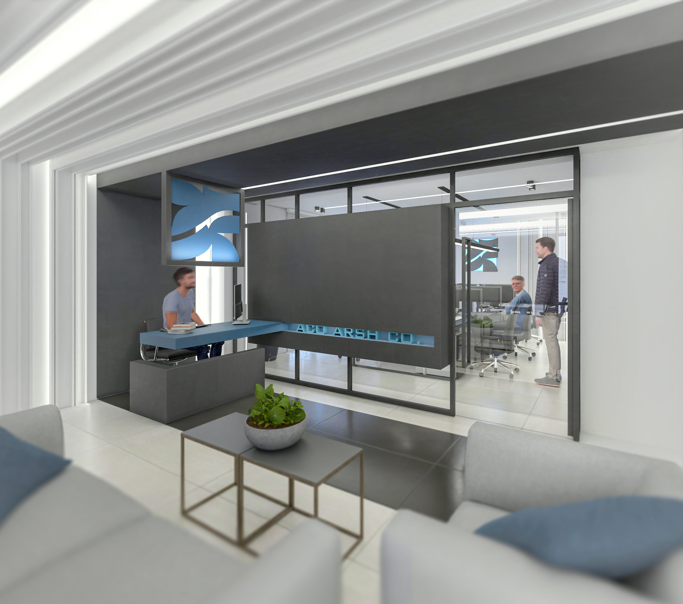 Waiting Area and The reception desk, Planca Palace office interior design project