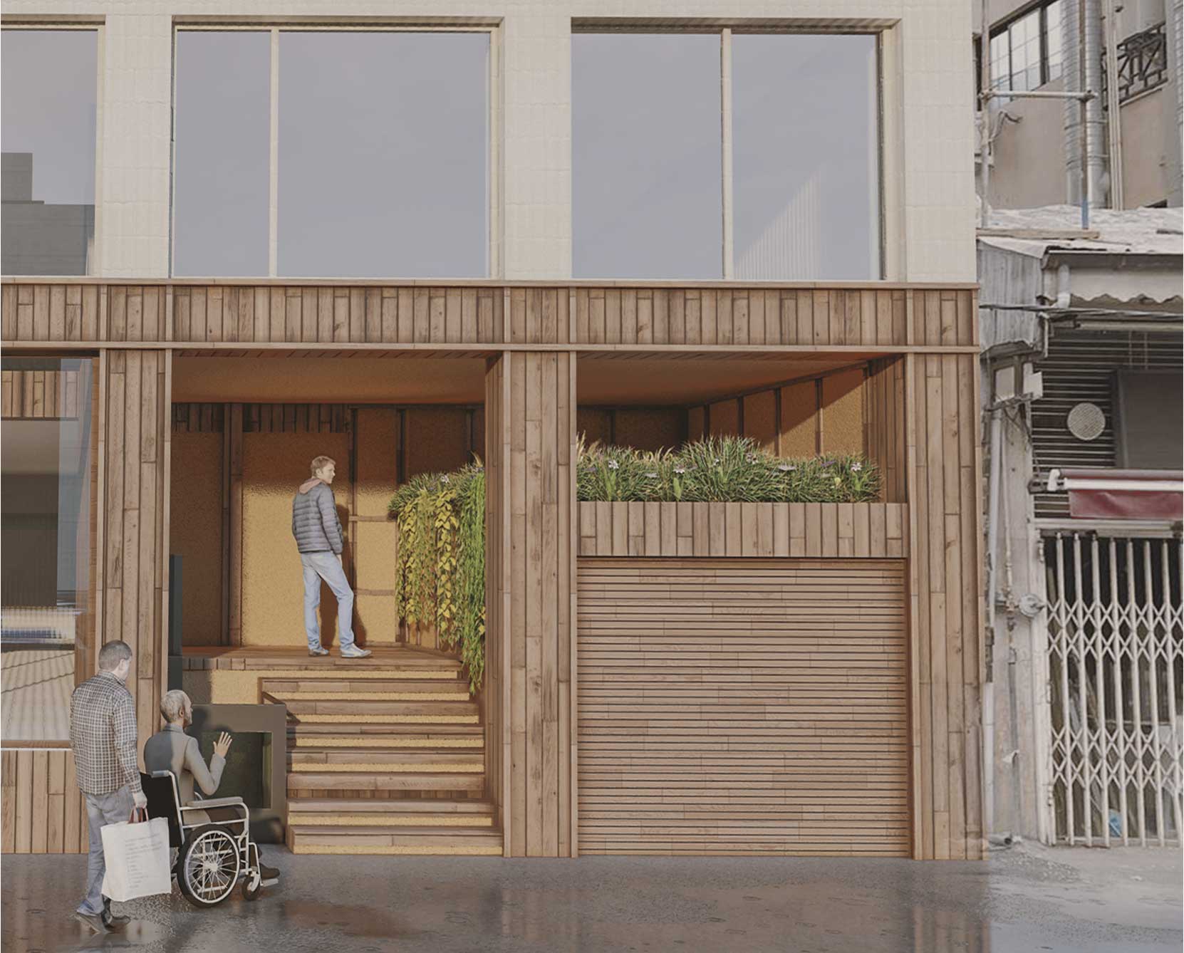 entrance ,Facade design of Guilan Nezam T.A.M,