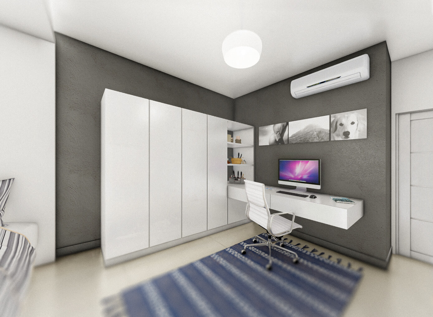 desk area in the bed room, A house surrounded by neighbors, Babol, Mazandaran