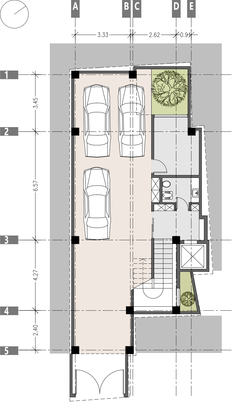 ground floor plan , A house surrounded by neighbors, Babol, Mazandaran