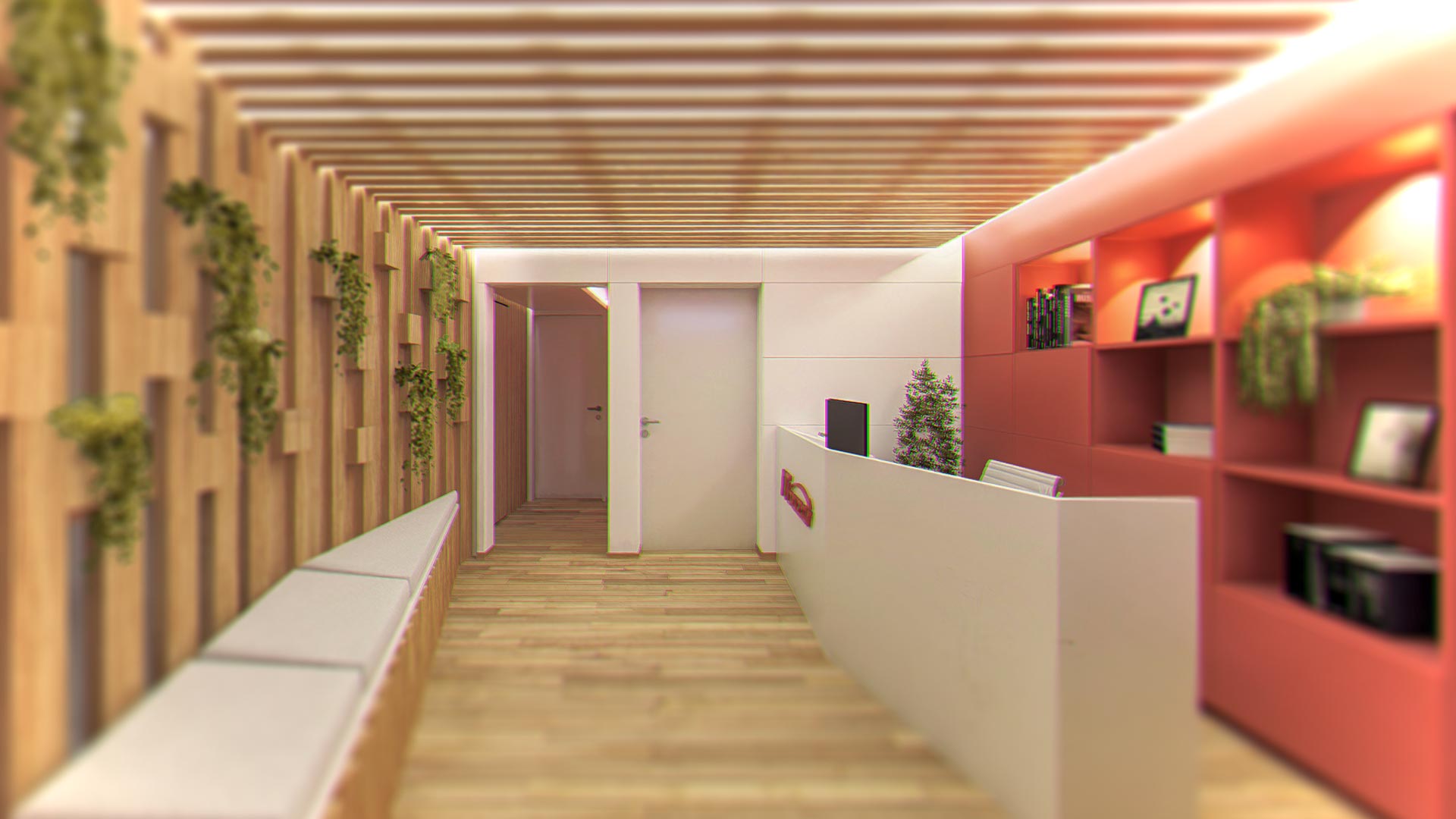 lobby, secretary desk, It Bazzar company office Interior design