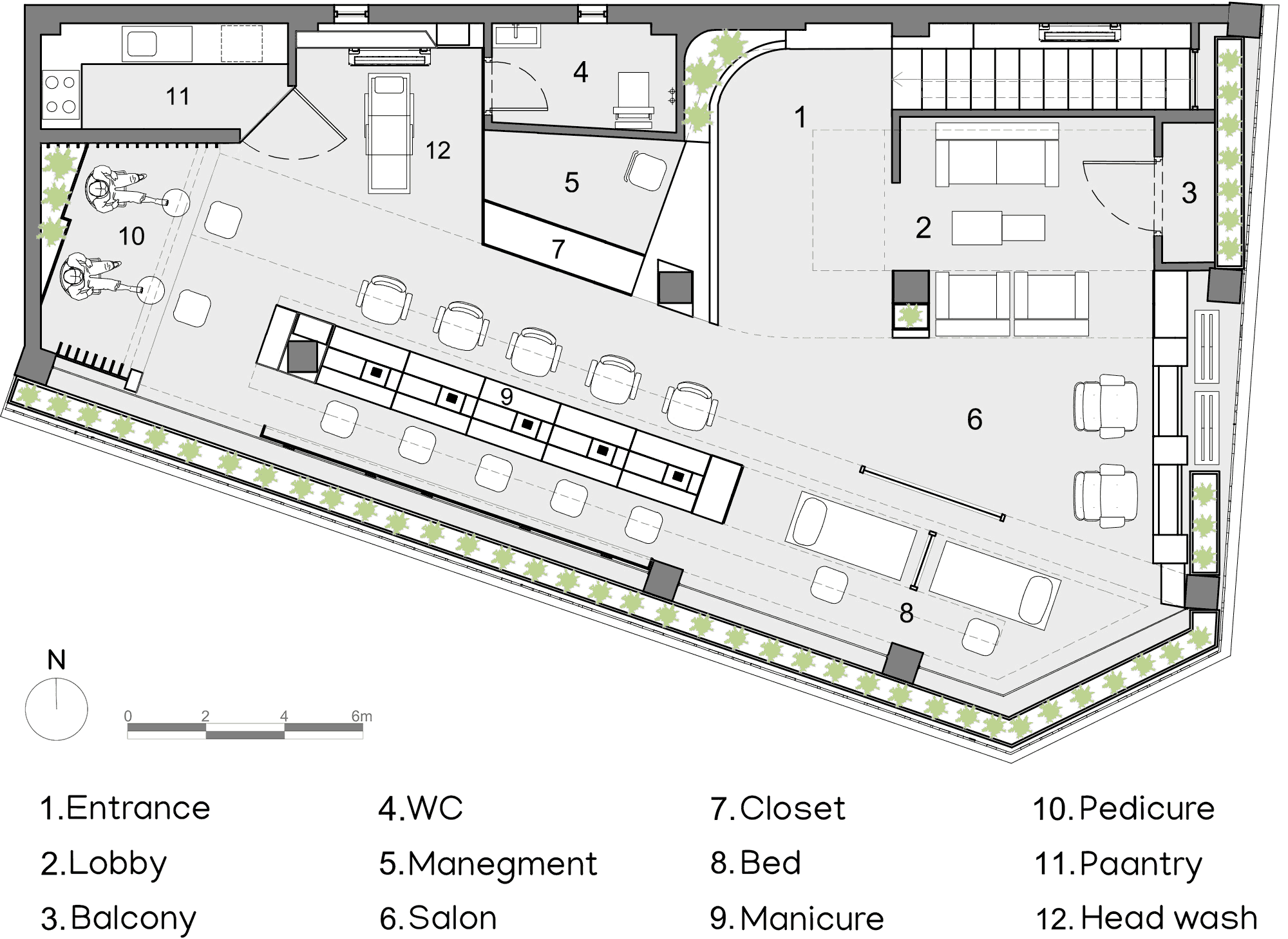 floor plan , nilli beauty salon