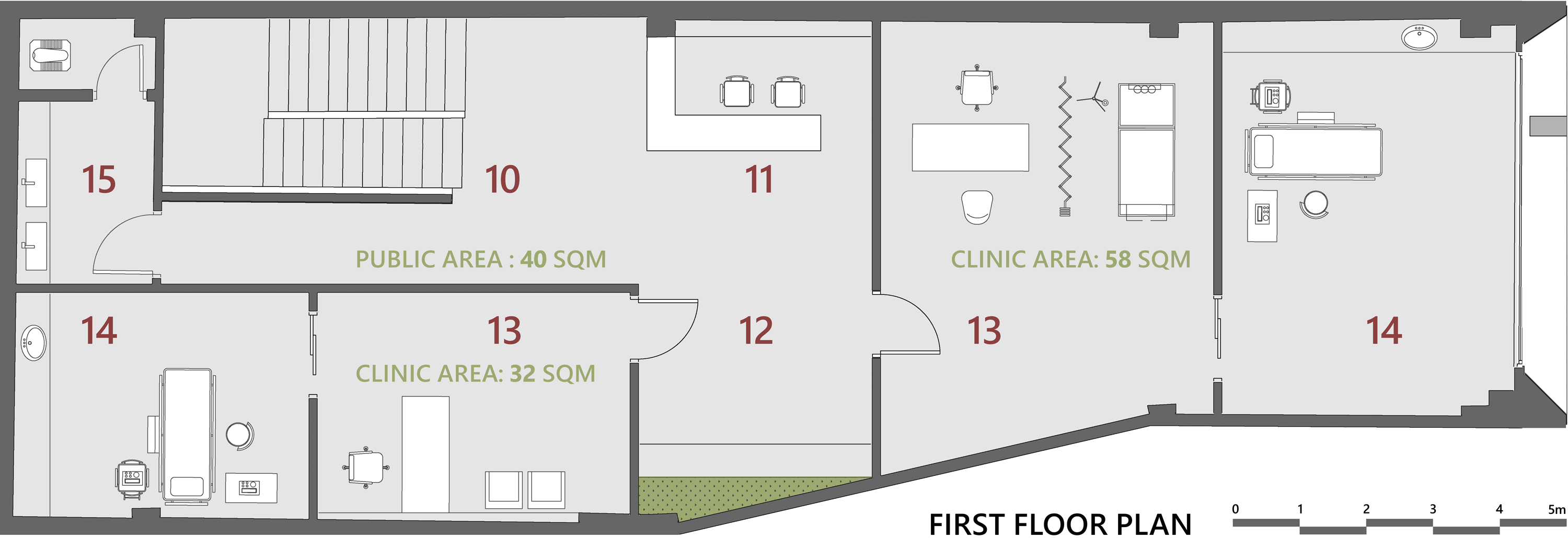 first floor plan , Pharmacy and the Tiny Clinic Above project