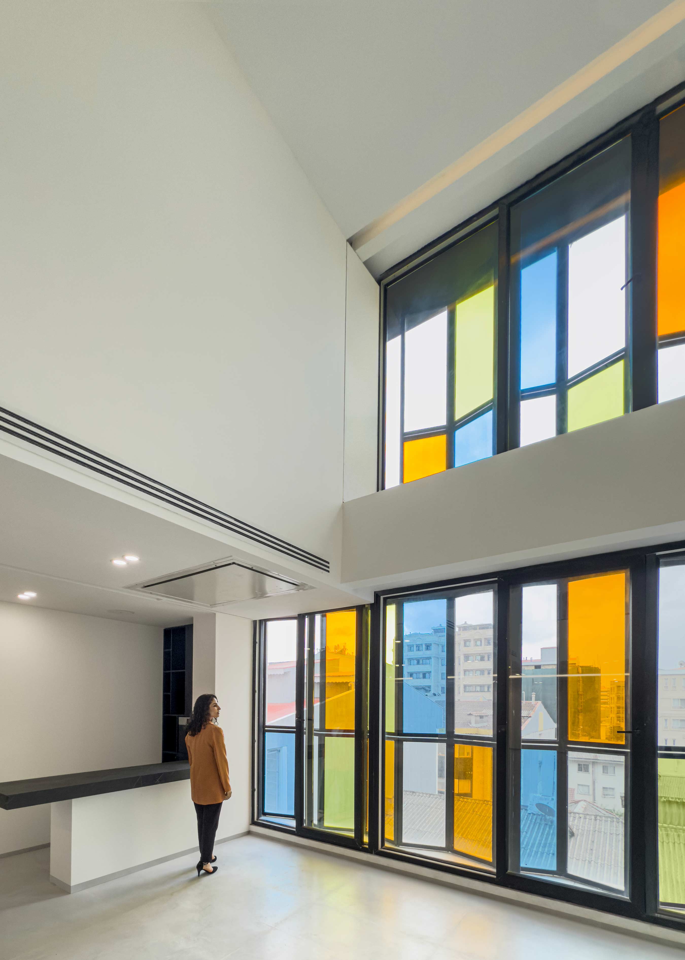 kitchen and the main window , Penthouse, Penthouse at the Jameh-Chin (Pleated Veil) Apartment