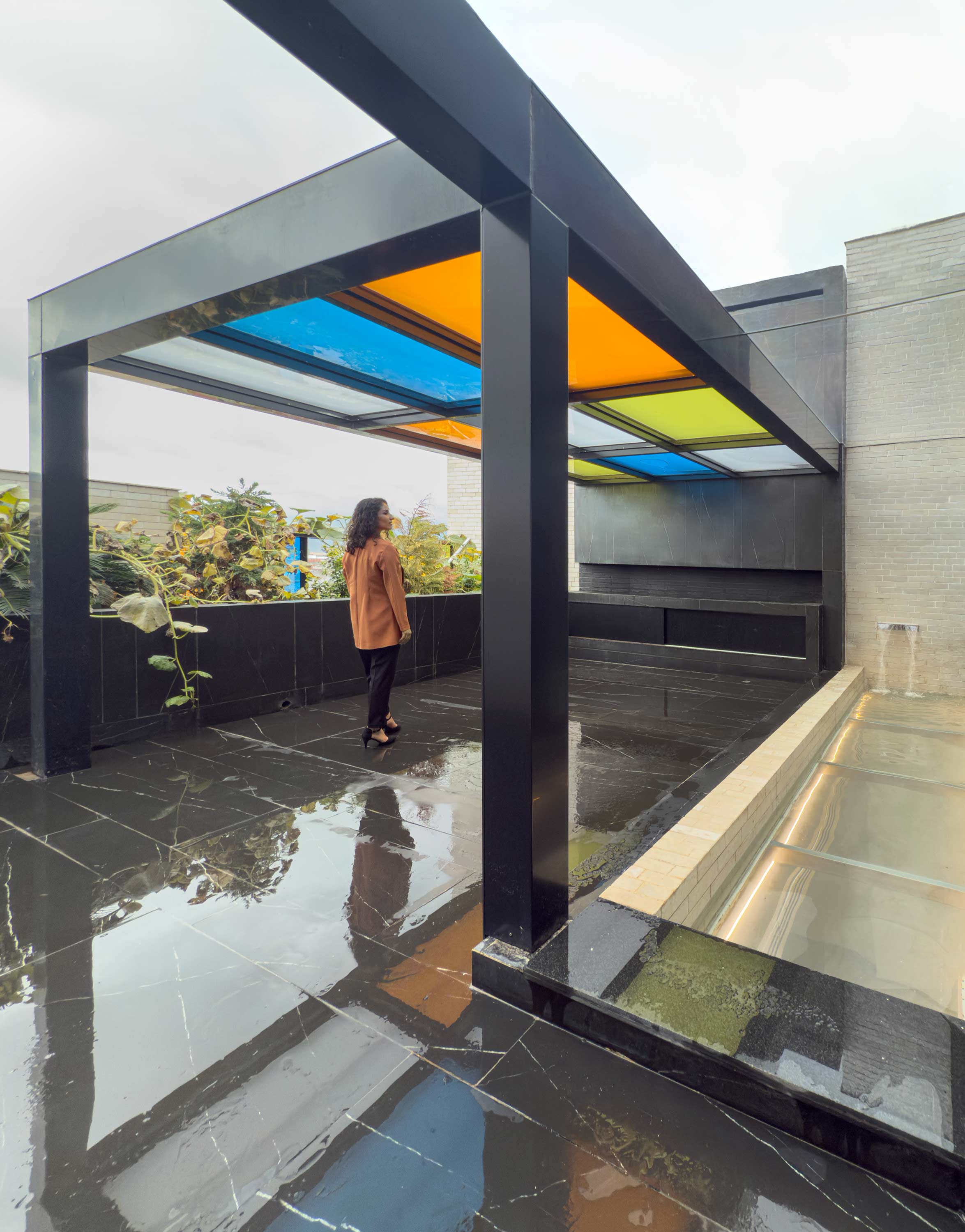 gazebo, Glass-bottomed pool, terrace, Penthouse, Penthouse at the Jameh-Chin (Pleated Veil) Apartment
