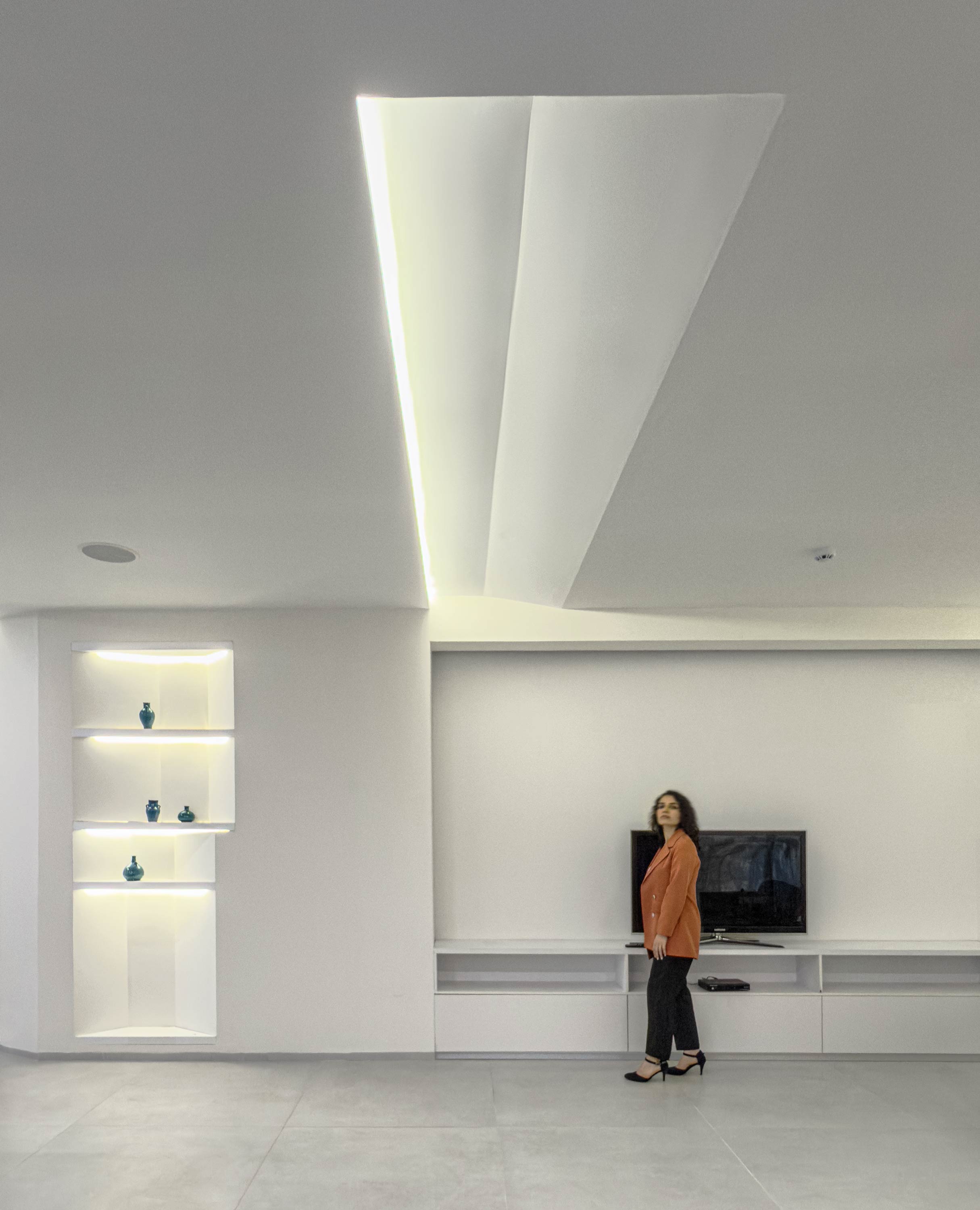 tv room, the 1st through 4th floors, the Jameh-Chin (Pleated Veil) Apartment,100 St, Rasht, Iran