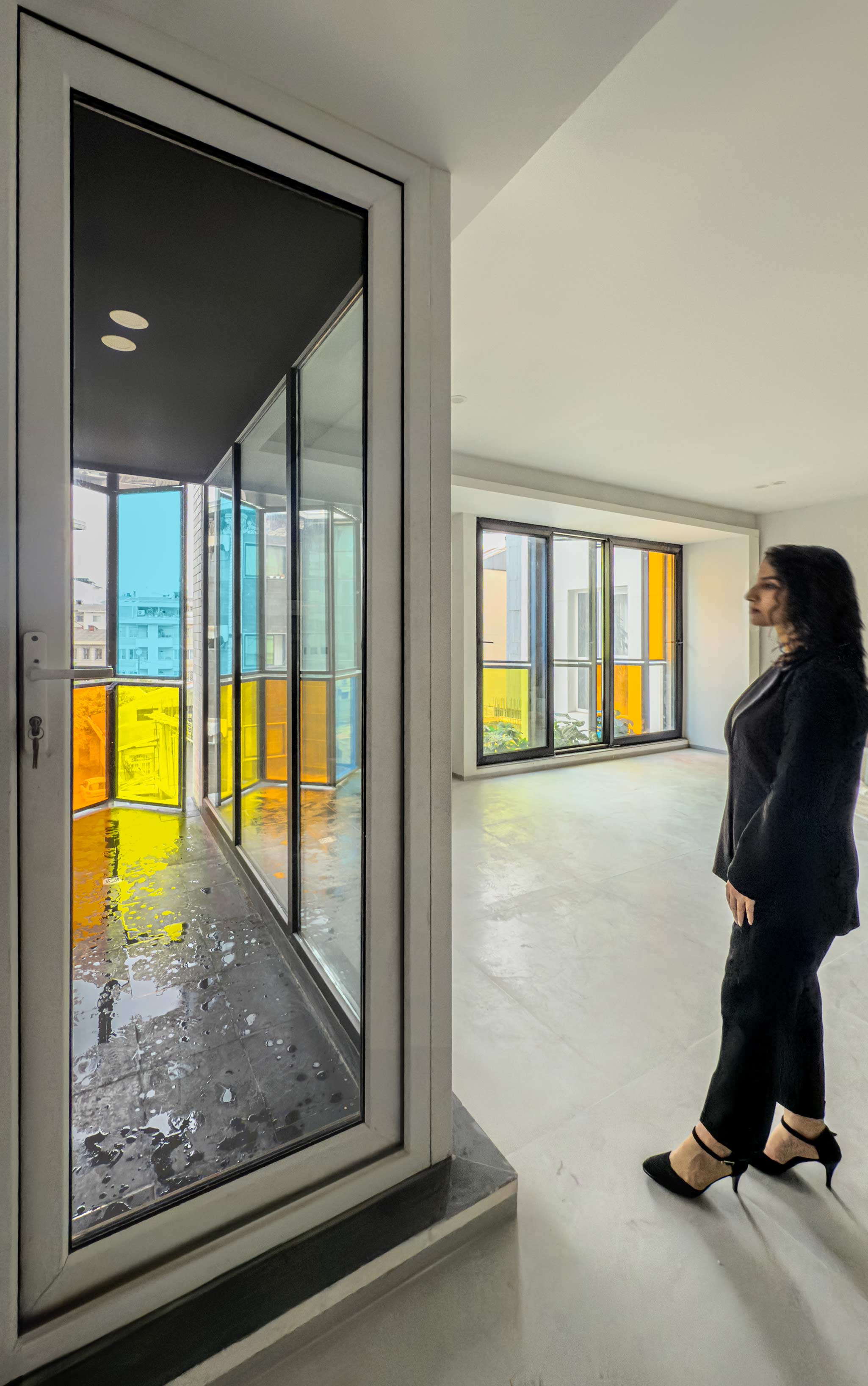 living room beside main balcony, the 3rd and 4th floor, the Jameh-Chin (Pleated Veil) Apartment,100 St, Rasht, Iran