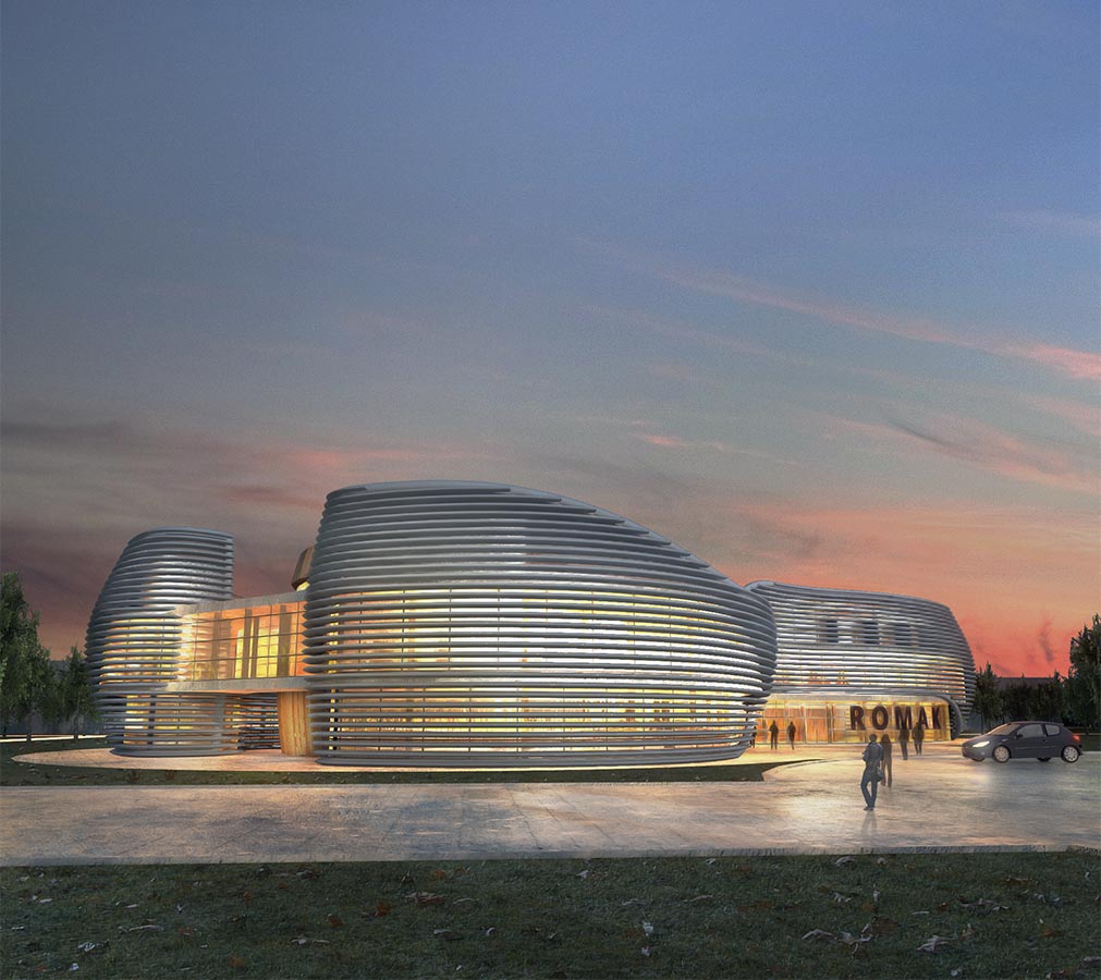 facade, night render