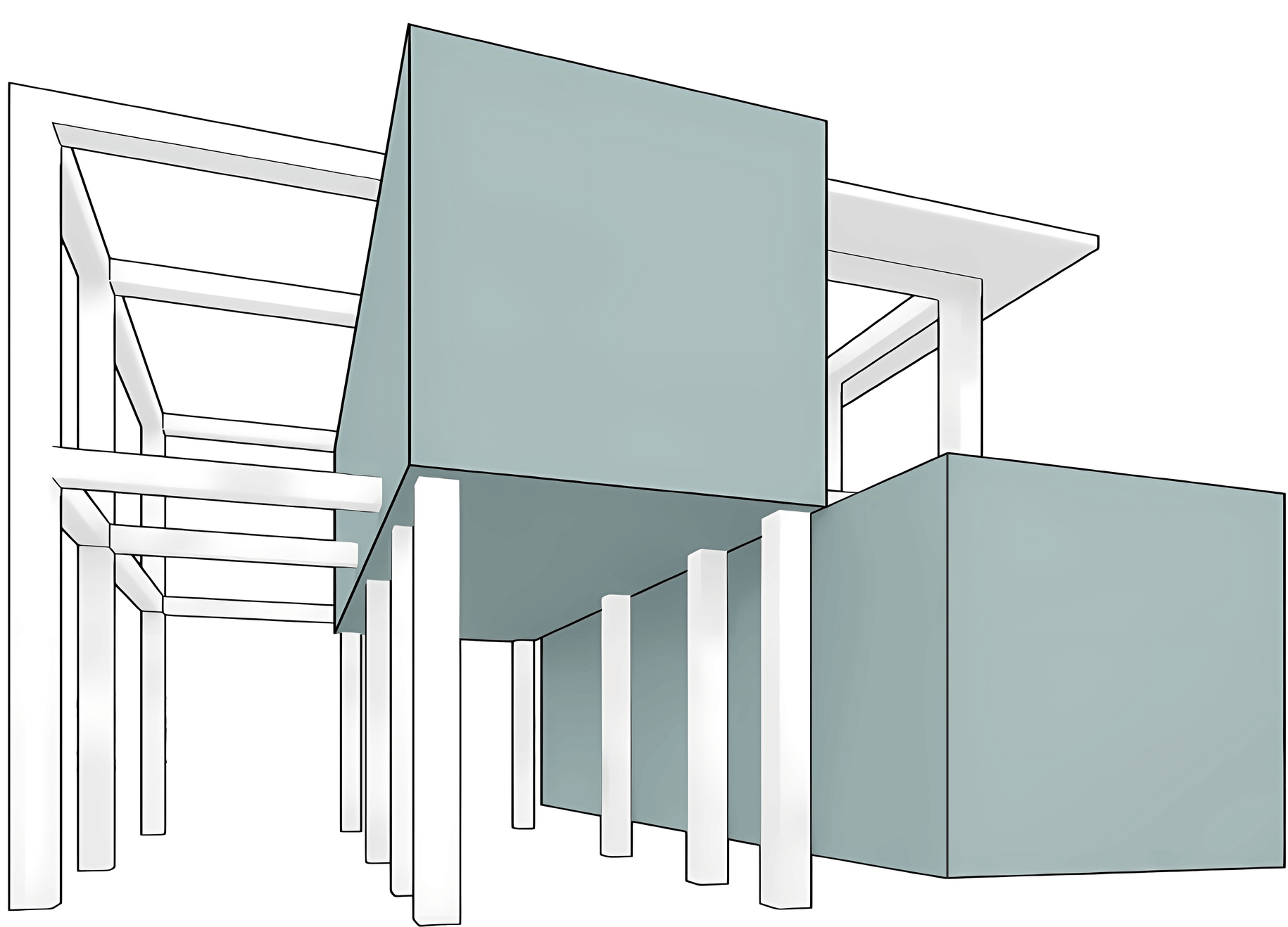 diagrm 3, project: two cubes, One villa