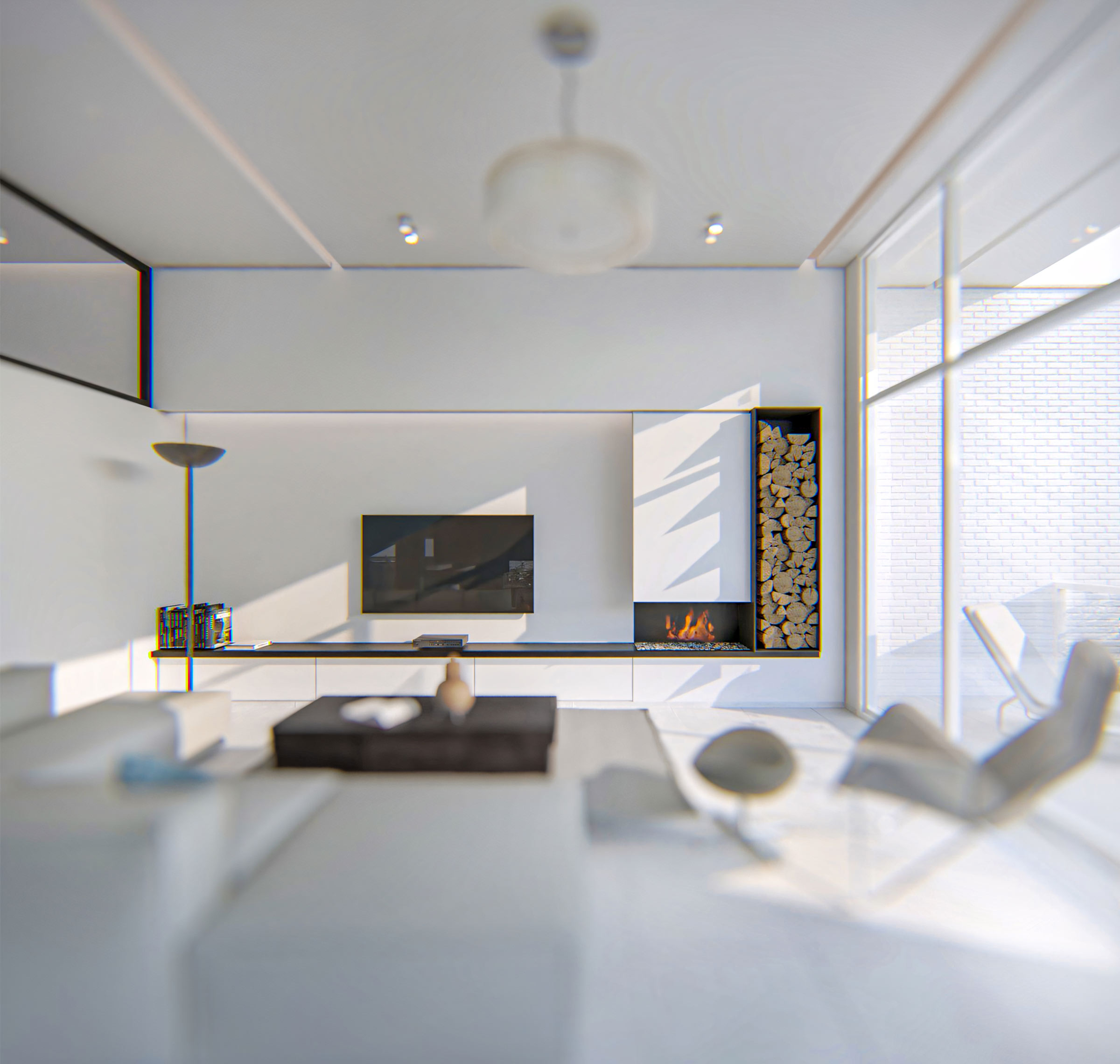 tv room, ground floor , project: two cubes, One villa