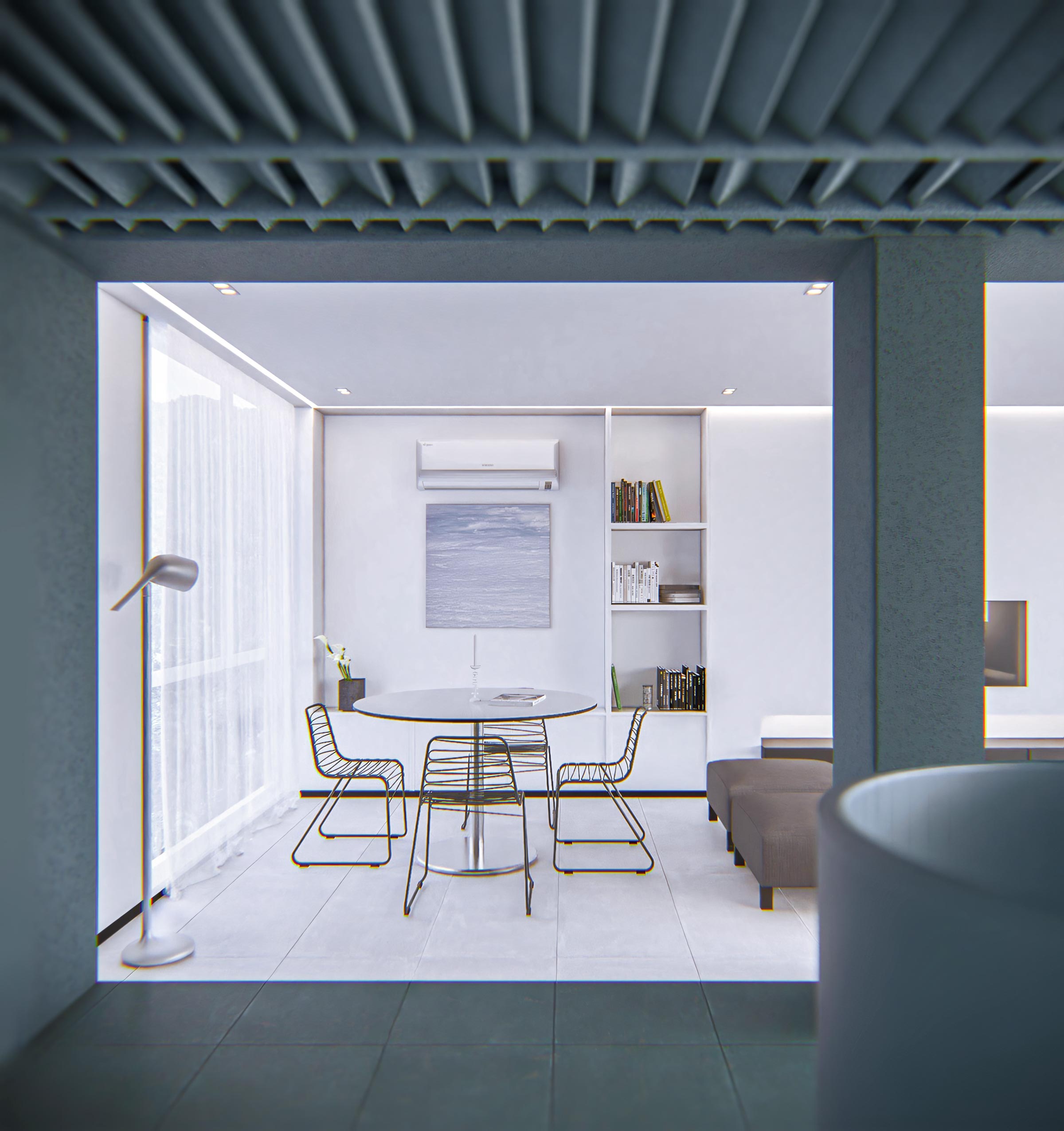 dining room, secound floor , project: two cubes, One villa