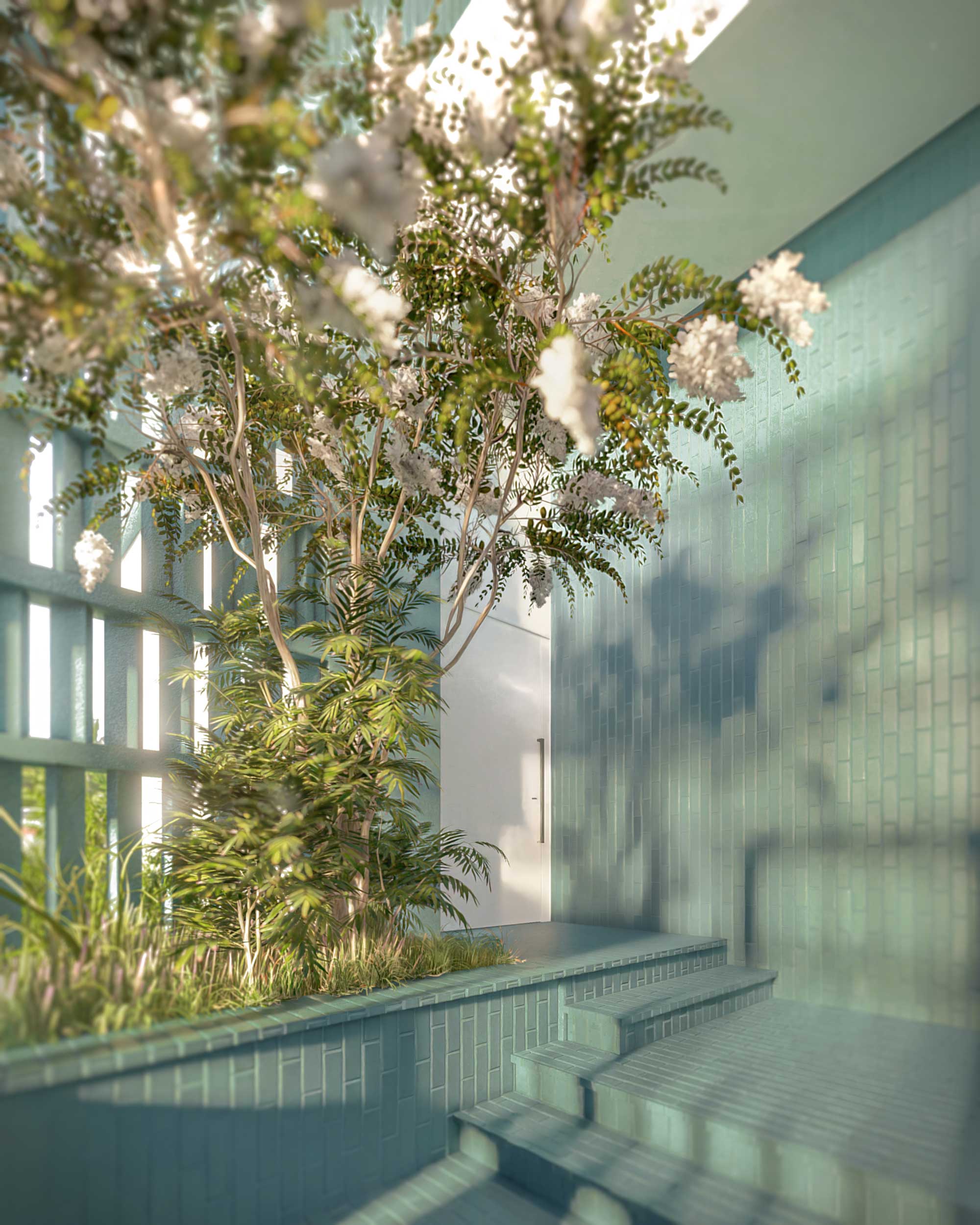 entrance , project: two cubes, One villa