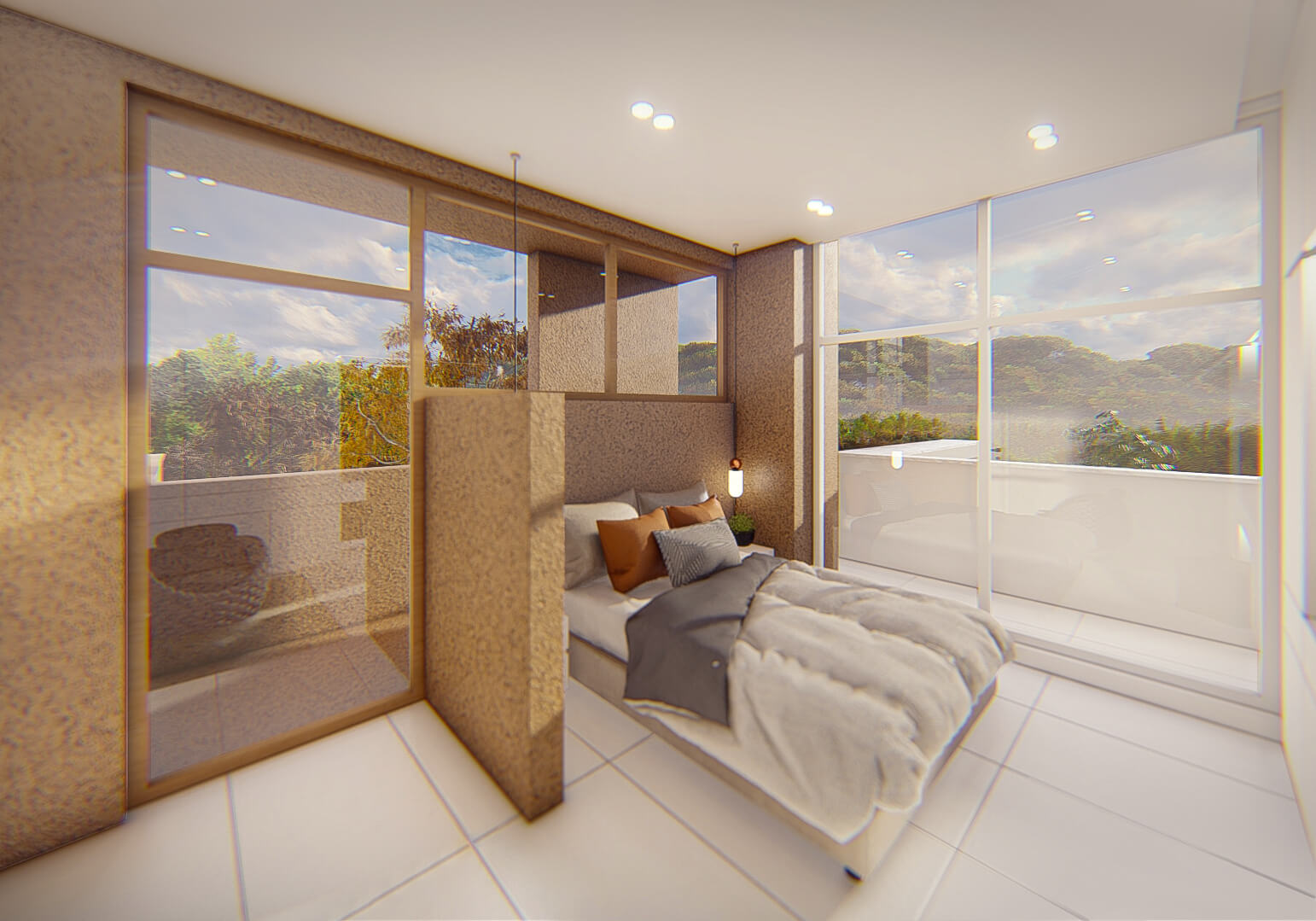 bed room 1 , a villa between two trees