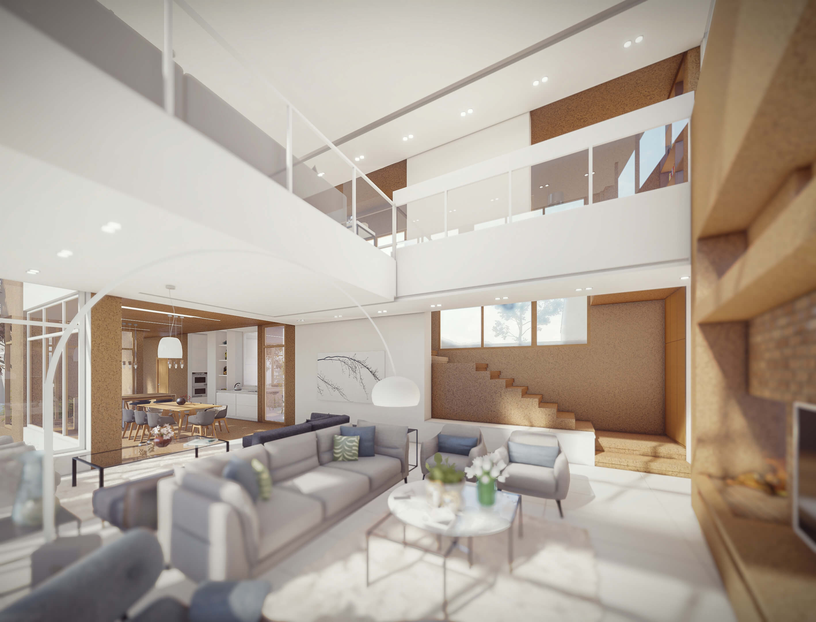 void, interior , a villa between two trees