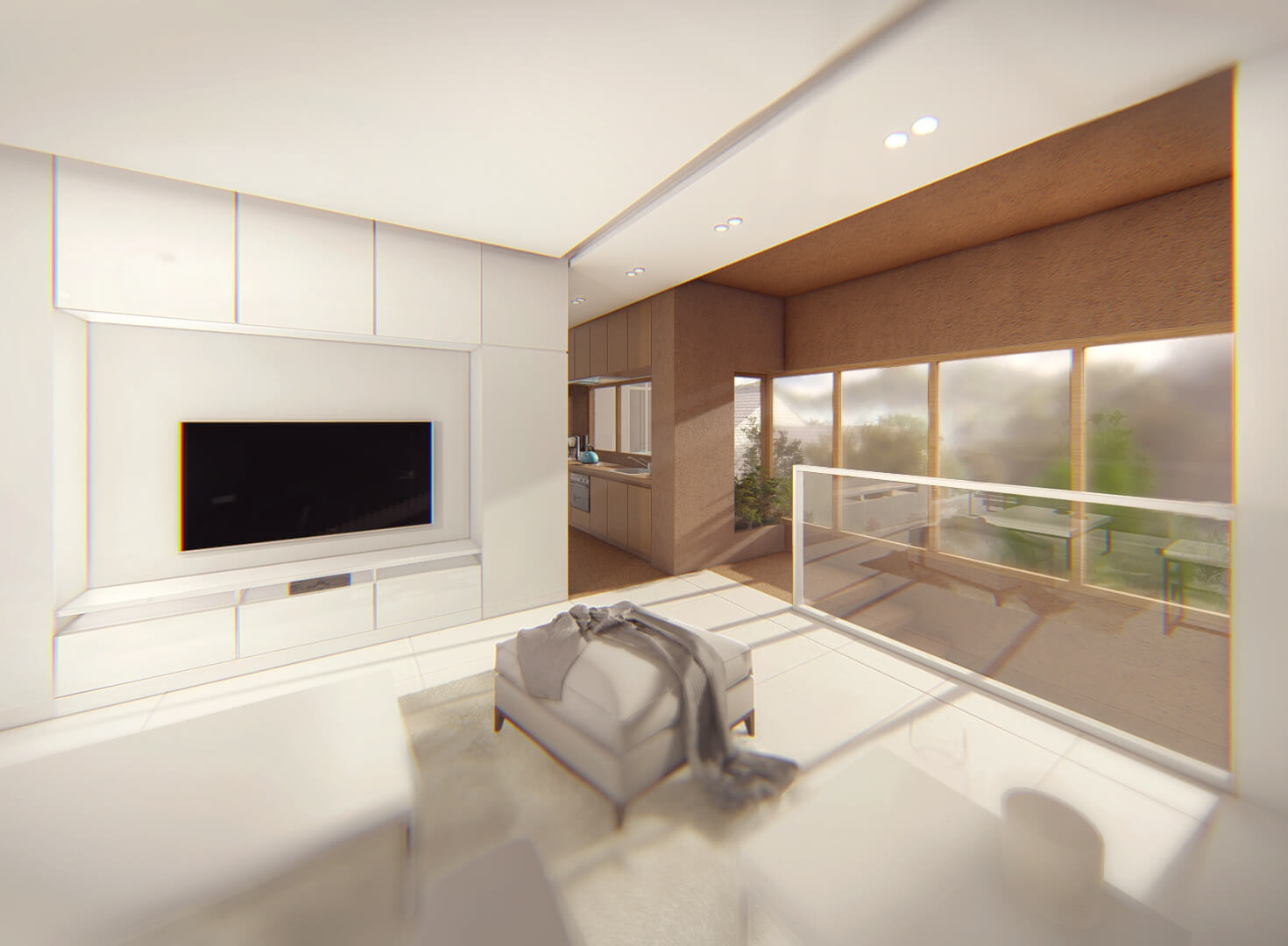 TV room , a villa between two trees