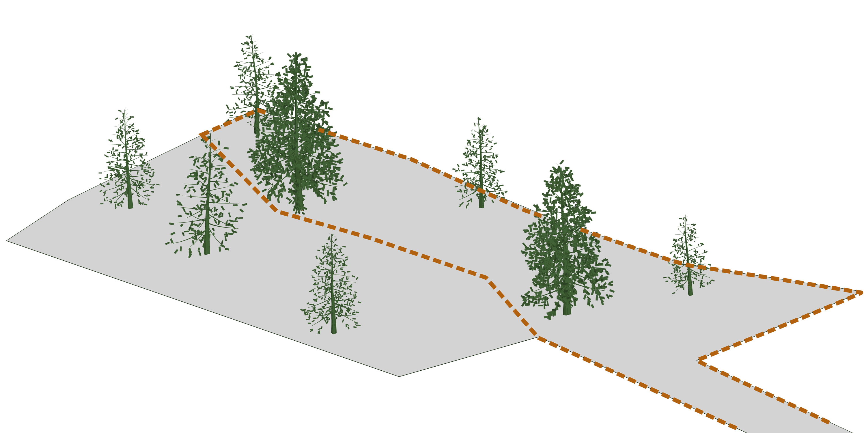 diagrm 0, a villa between two trees