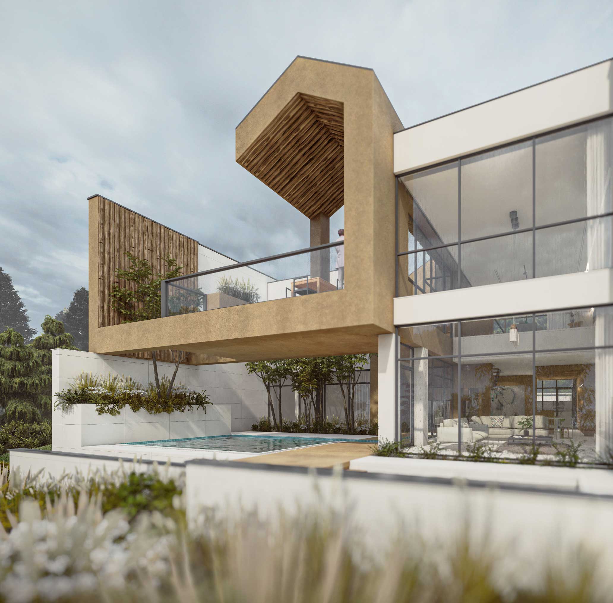 eastern elevation, villa in Joukoulbandan