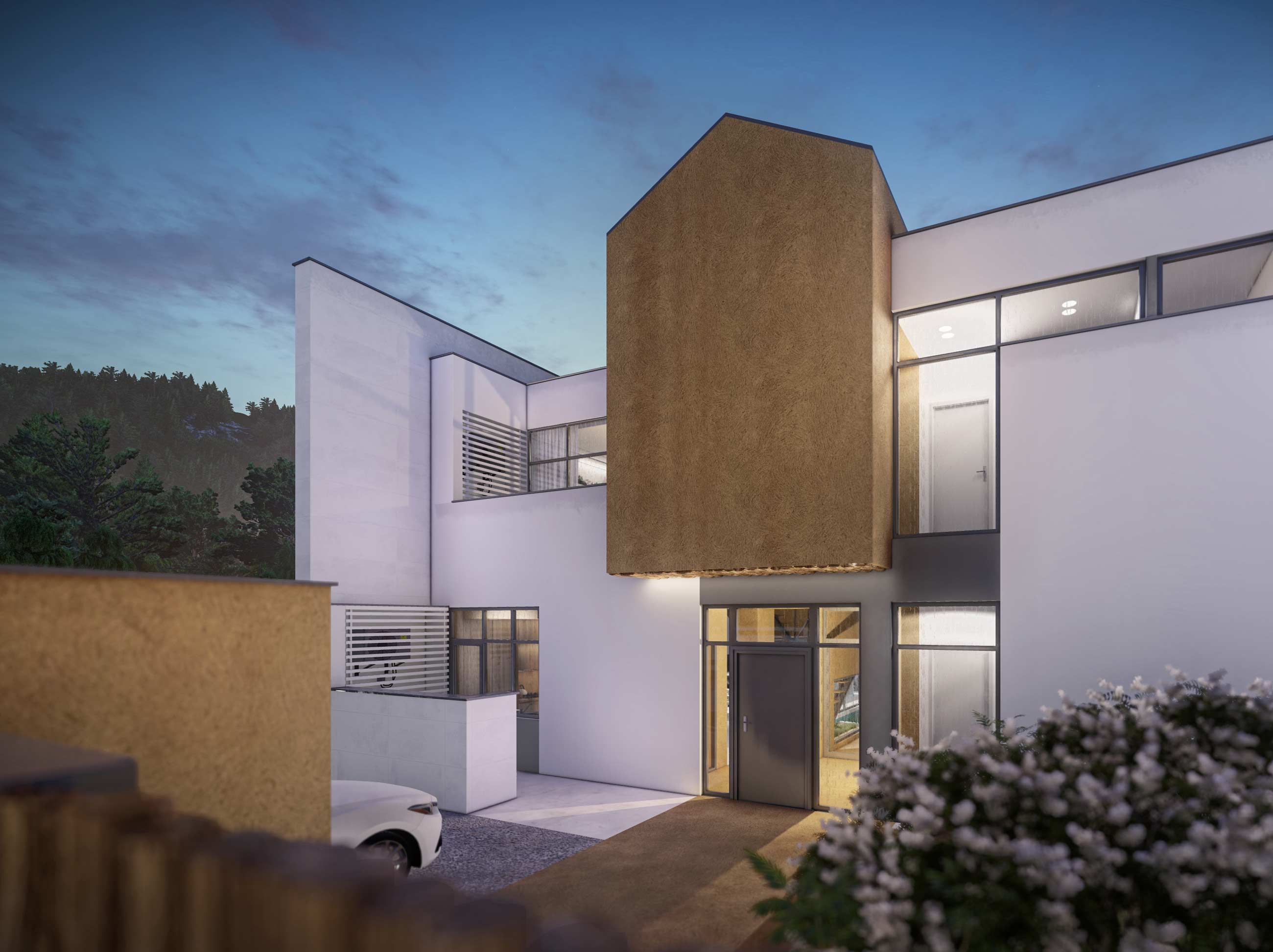 western facade, villa in Joukoulbandan