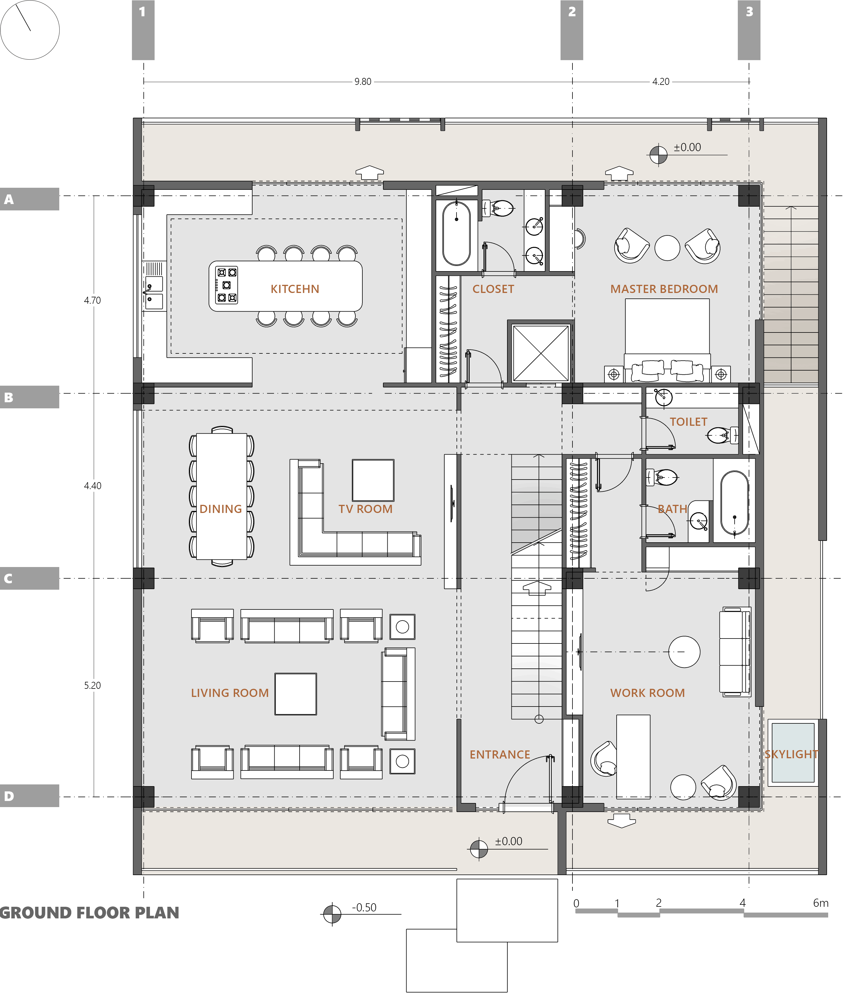 ground floor plan, A villa in karaj