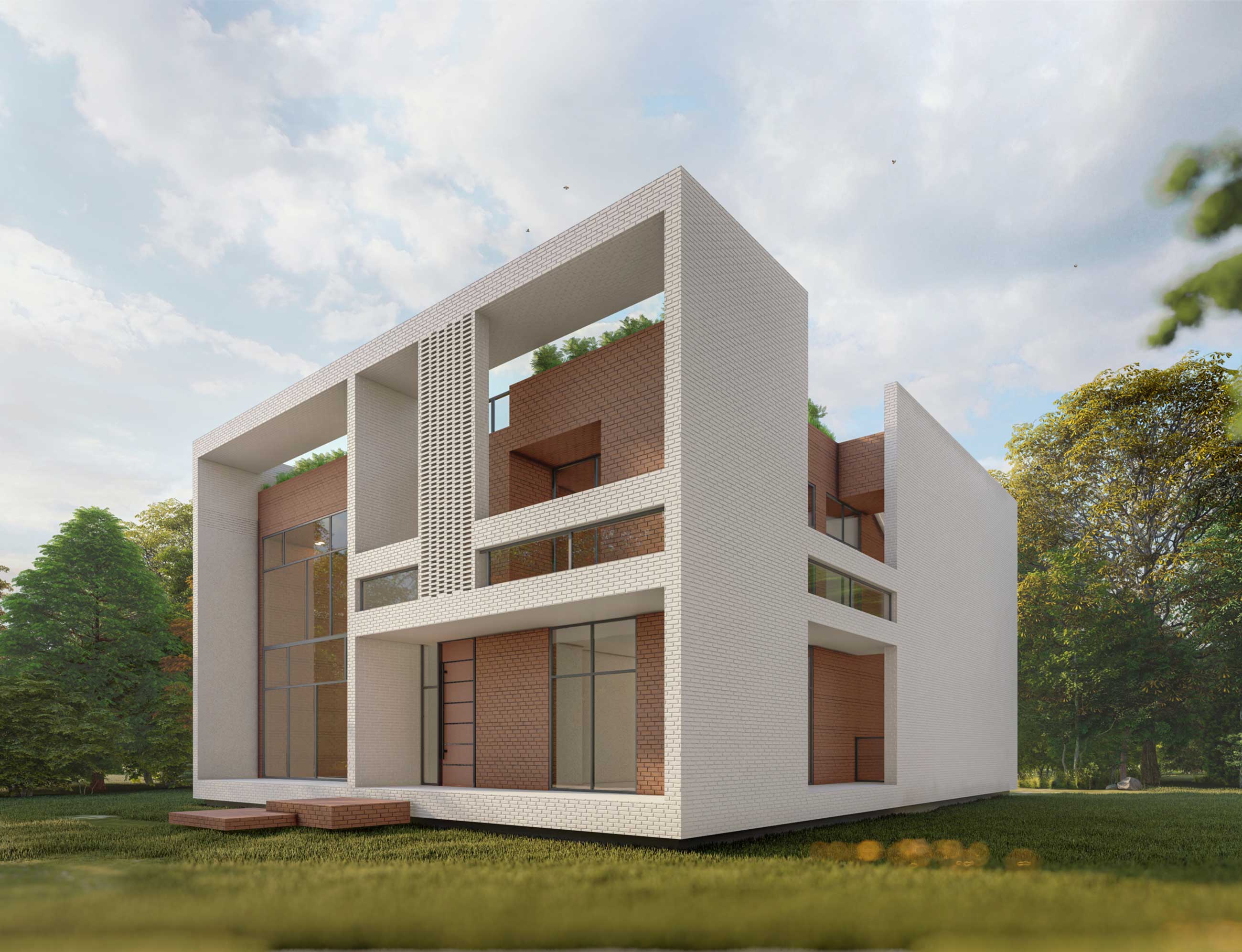 front view, render 1, A villa in karaj