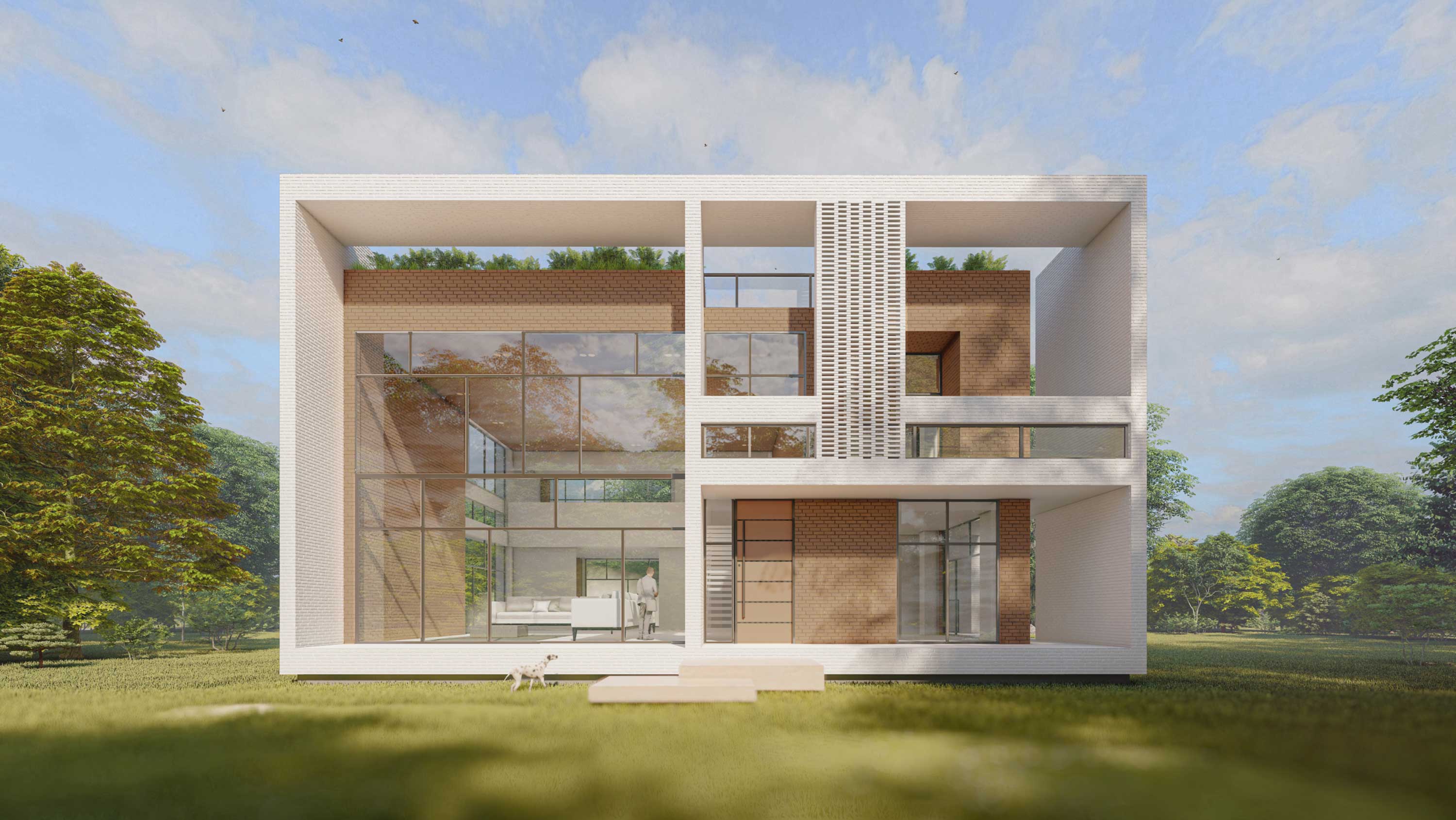 main render, day, A villa in karaj