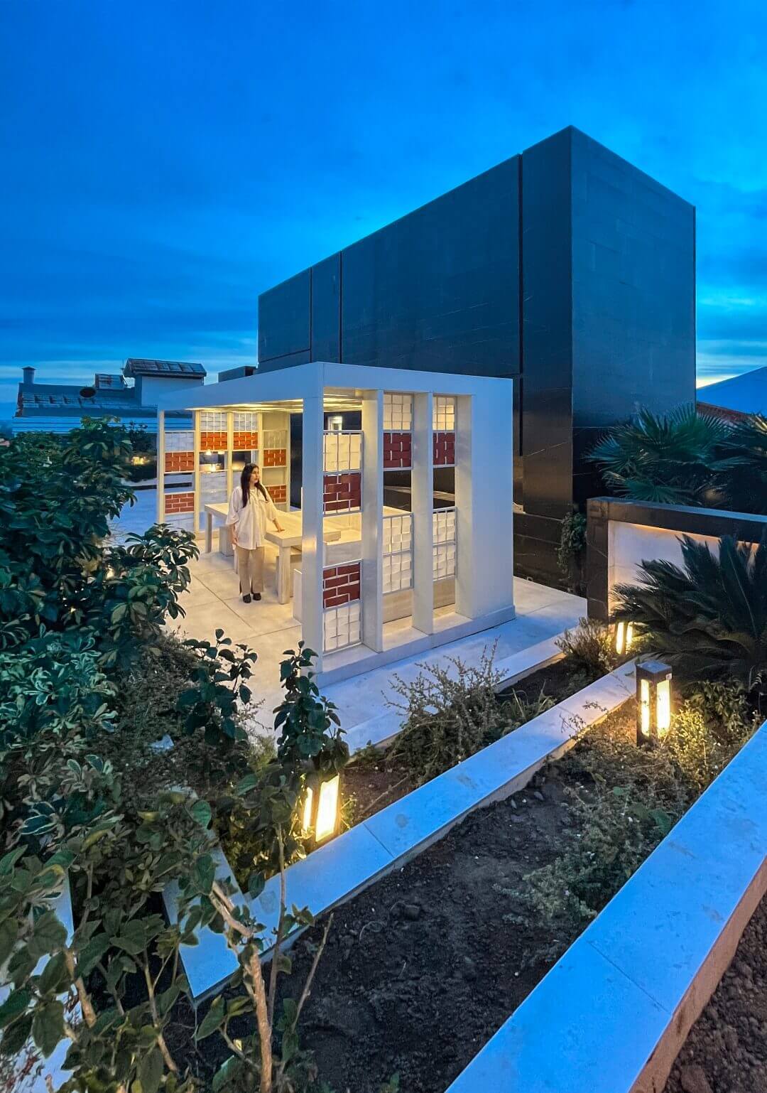 roof garden, night, 93 st. residentail aratment, golsar, rasht, iran 