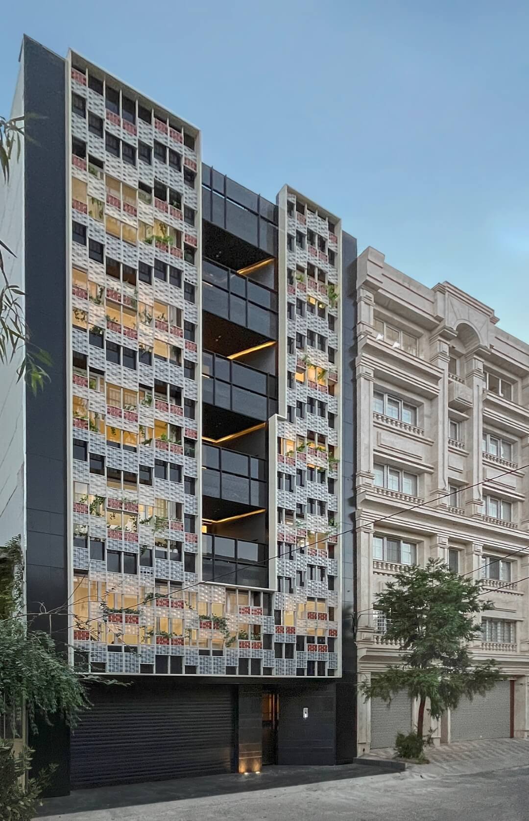 facade in street, 93 st. residentail aratment, golsar, rasht, iran 