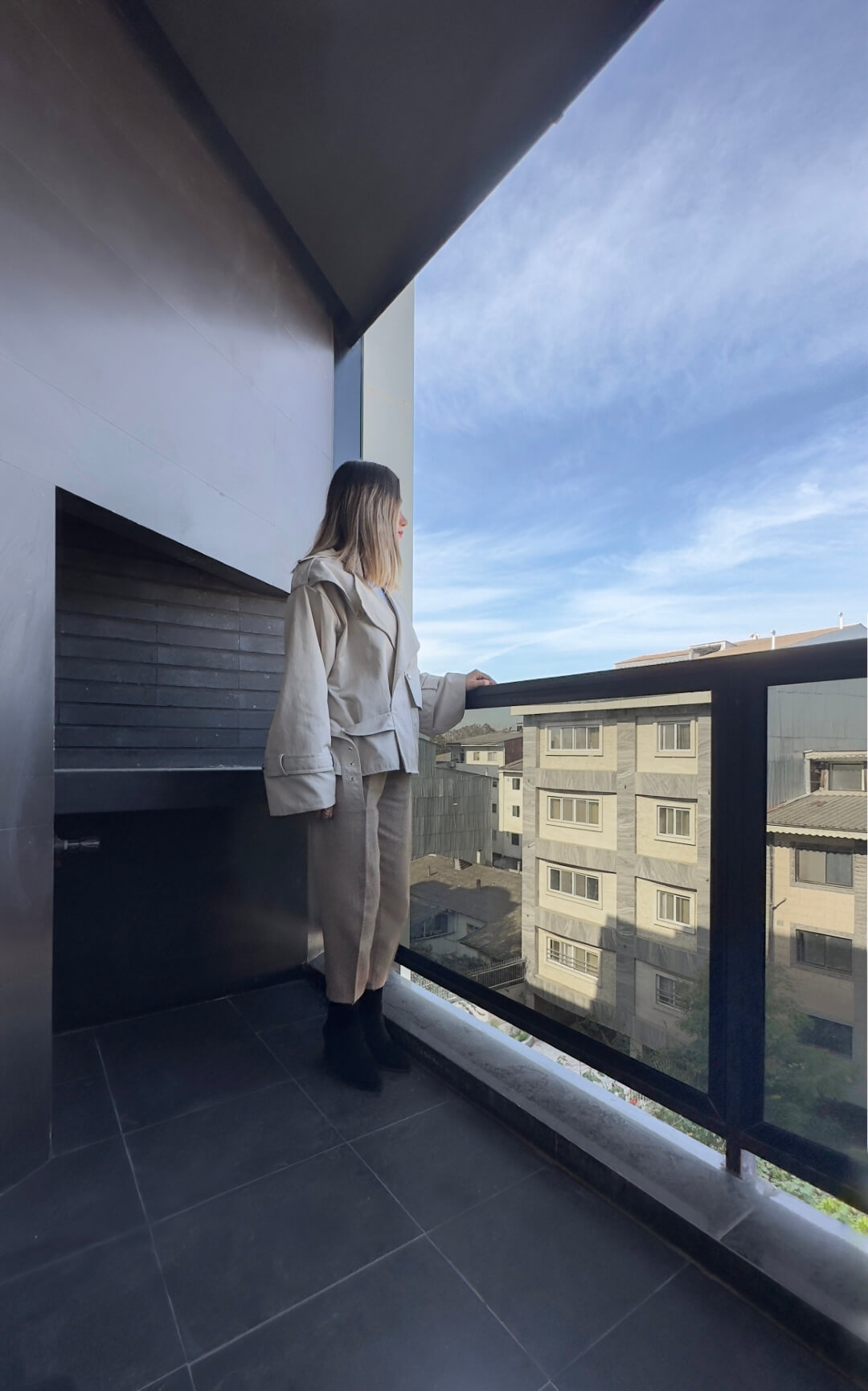 balcony interior, 93 st. residentail aratment, golsar, rasht, iran 